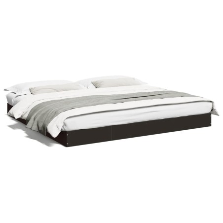 vidaXL Estructura de cama madera de ingeniería negra 200x200 cm