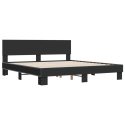 vidaXL Estructura de cama madera de ingeniería y metal negro 180x200cm