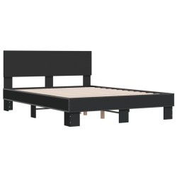 vidaXL Estructura de cama madera de ingeniería y metal negro 140x190cm