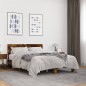 vidaXL Estructura cama madera ingeniería metal roble ahumado 140x200cm vidaXL Estructura cama madera ingeniería metal roble ahumado 140x200cm