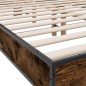 vidaXL Estructura cama madera ingeniería metal roble ahumado 140x200cm vidaXL Estructura cama madera ingeniería metal roble ahumado 140x200cm