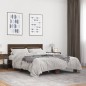 vidaXL Estructura cama madera ingeniería metal marrón roble 120x190 cm vidaXL Estructura cama madera ingeniería metal marrón roble 120x190 cm