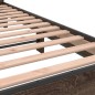 vidaXL Estructura cama madera ingeniería metal marrón roble 120x190 cm vidaXL Estructura cama madera ingeniería metal marrón roble 120x190 cm