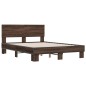 vidaXL Estructura cama madera ingeniería metal marrón roble 140x200 cm vidaXL Estructura cama madera ingeniería metal marrón roble 140x200 cm