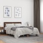 vidaXL Estructura cama madera ingeniería metal marrón roble 140x200 cm vidaXL Estructura cama madera ingeniería metal marrón roble 140x200 cm