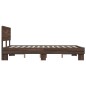 vidaXL Estructura cama madera ingeniería metal marrón roble 140x200 cm vidaXL Estructura cama madera ingeniería metal marrón roble 140x200 cm