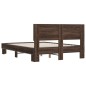 vidaXL Estructura cama madera ingeniería metal marrón roble 140x200 cm vidaXL Estructura cama madera ingeniería metal marrón roble 140x200 cm