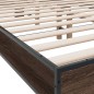 vidaXL Estructura cama madera ingeniería metal marrón roble 140x200 cm vidaXL Estructura cama madera ingeniería metal marrón roble 140x200 cm
