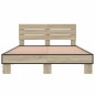vidaXL Estructura cama madera ingeniería metal roble Sonoma 140x190 cm vidaXL Estructura cama madera ingeniería metal roble Sonoma 140x190 cm
