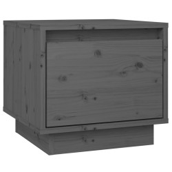 vidaXL Mesita de noche madera maciza de pino gris 35x34x32 cm