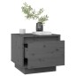 vidaXL Mesita de noche madera maciza de pino gris 35x34x32 cm vidaXL Mesita de noche madera maciza de pino gris 35x34x32 cm