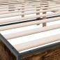 vidaXL Estructura cama madera ingeniería metal roble ahumado 150x200cm vidaXL Estructura cama madera ingeniería metal roble ahumado 150x200cm