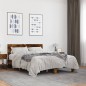 vidaXL Estructura cama madera ingeniería metal roble ahumado 120x190cm vidaXL Estructura cama madera ingeniería metal roble ahumado 120x190cm