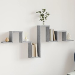 vidaXL Estantería pared madera ingeniería gris hormigón 104,5x10x43 cm
