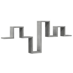 vidaXL Estantería pared madera ingeniería gris hormigón 104,5x10x43 cm