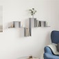 vidaXL Estantería pared madera ingeniería gris hormigón 104,5x10x43 cm vidaXL Estantería pared madera ingeniería gris hormigón 104,5x10x43 cm