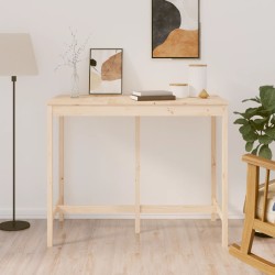 vidaXL Mesa alta de bar de madera maciza de pino 140x80x110 cm
