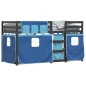 vidaXL Litera con cortinas madera maciza de pino azul 80x200 cm