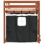 vidaXL Litera con cortinas madera maciza pino blanco y negro 80x200 cm vidaXL Litera con cortinas madera maciza pino blanco y negro 80x200 cm