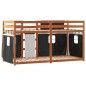 vidaXL Litera con cortinas madera maciza pino blanco y negro 80x200 cm vidaXL Litera con cortinas madera maciza pino blanco y negro 80x200 cm