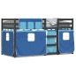 vidaXL Litera con cortinas madera maciza de pino azul 75x190 cm