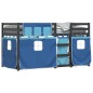 vidaXL Litera con cortinas madera maciza de pino azul 75x190 cm
