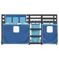 vidaXL Litera con cortinas madera maciza de pino azul 75x190 cm