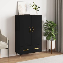 vidaXL Aparador alto madera de ingeniería negro 69,5x31x115 cm