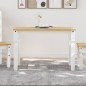 vidaXL Mesa de comedor Corona madera maciza pino blanco 112x60x75 cm vidaXL Mesa de comedor Corona madera maciza pino blanco 112x60x75 cm