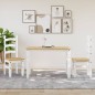 vidaXL Mesa de comedor Corona madera maciza pino blanco 112x60x75 cm vidaXL Mesa de comedor Corona madera maciza pino blanco 112x60x75 cm