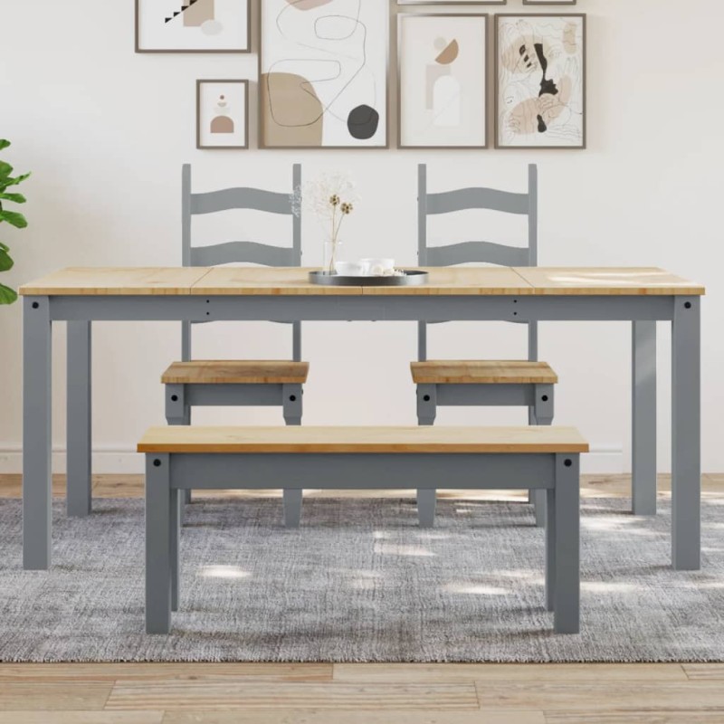 vidaXL Mesa de comedor Panama madera maciza de pino gris 180x90x75 cm vidaXL Mesa de comedor Panama madera maciza de pino gris 180x90x75 cm