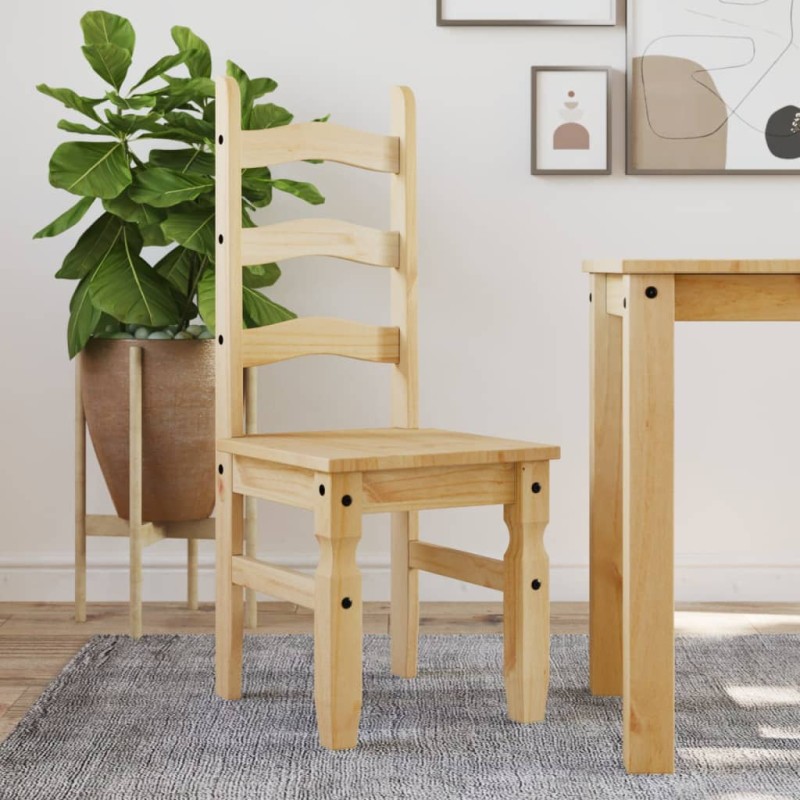 vidaXL Sillas de comedor Corona 2 uds madera maciza pino 42x47x107 cm vidaXL Sillas de comedor Corona 2 uds madera maciza pino 42x47x107 cm