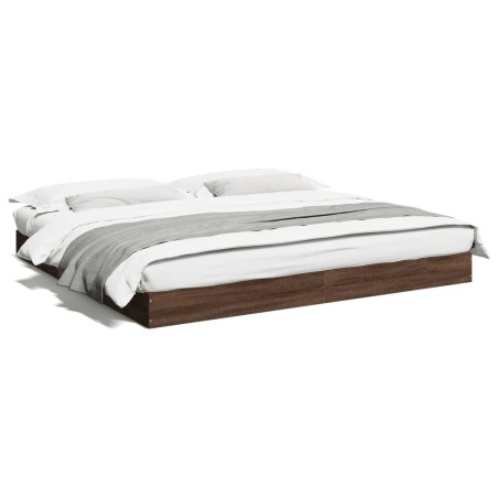 vidaXL Estructura de cama madera de ingeniería marrón roble 180x200 cm