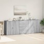vidaXL Aparadores 3 uds madera contrachapada gris Sonoma
