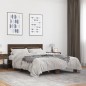 vidaXL Estructura cama madera ingeniería metal marrón roble 120x200 cm