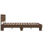 vidaXL Estructura cama madera ingeniería metal marrón roble 120x200 cm