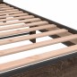 vidaXL Estructura cama madera ingeniería metal marrón roble 120x200 cm