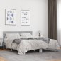 vidaXL Estructura cama madera ingeniería metal gris Sonoma 160x200 cm vidaXL Estructura cama madera ingeniería metal gris Sonoma 160x200 cm