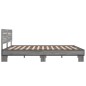 vidaXL Estructura cama madera ingeniería metal gris Sonoma 160x200 cm vidaXL Estructura cama madera ingeniería metal gris Sonoma 160x200 cm