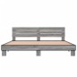 vidaXL Estructura cama madera ingeniería metal gris Sonoma 180x200 cm vidaXL Estructura cama madera ingeniería metal gris Sonoma 180x200 cm