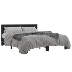 vidaXL Estructura de cama madera de ingeniería y metal negro 150x200cm
