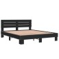 vidaXL Estructura de cama madera de ingeniería y metal negro 150x200cm vidaXL Estructura de cama madera de ingeniería y metal negro 150x200cm