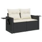 vidaXL Set de sofás de jardín 7 pzas con cojines ratán sintético negro vidaXL Set de sofás de jardín 7 pzas con cojines ratán sintético negro