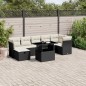 vidaXL Set de sofás de jardín 8 piezas y cojines ratán sintético negro vidaXL Set de sofás de jardín 8 piezas y cojines ratán sintético negro