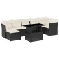 vidaXL Set de sofás de jardín 8 piezas y cojines ratán sintético negro vidaXL Set de sofás de jardín 8 piezas y cojines ratán sintético negro