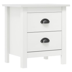 vidaXL Mesita de noche Hill madera maciza de pino blanco 46x35x49,5 cm