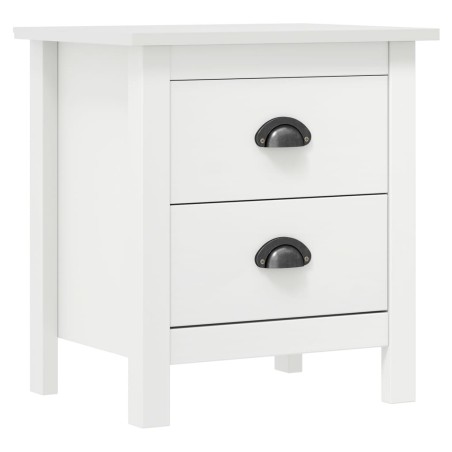 vidaXL Mesita de noche Hill madera maciza de pino blanco 46x35x49,5 cm