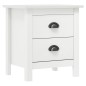 vidaXL Mesita de noche Hill madera maciza de pino blanco 46x35x49,5 cm vidaXL Mesita de noche Hill madera maciza de pino blanco 46x35x49,5 cm