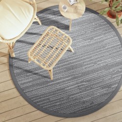 vidaXL Alfombra de exterior PP gris Ø160 cm