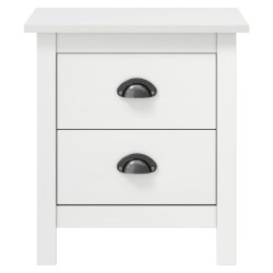 vidaXL Mesita de noche Hill madera maciza de pino blanco 46x35x49,5 cm